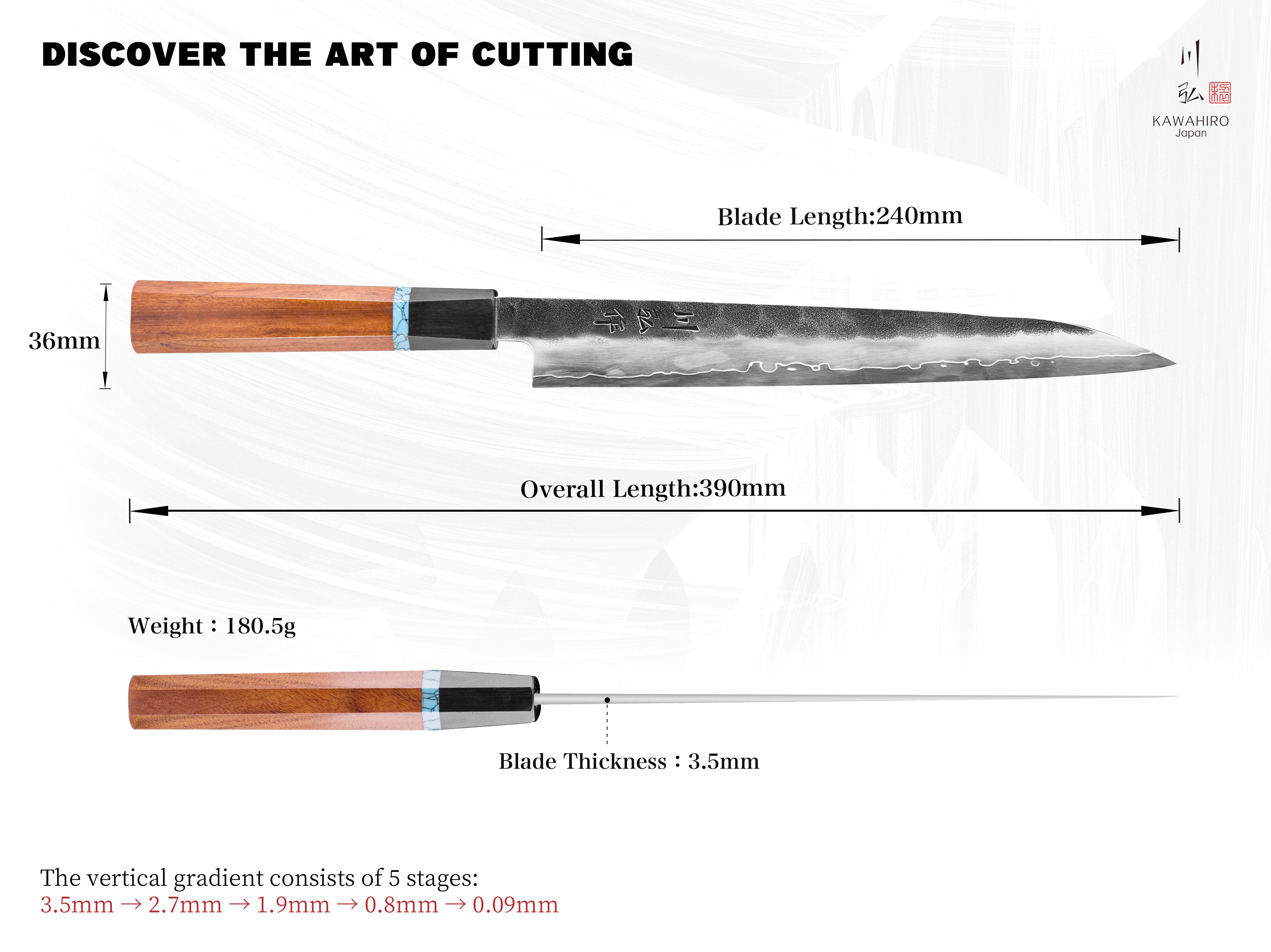 KAWAHIRO - KH-6612 (Sujihiki Knife)