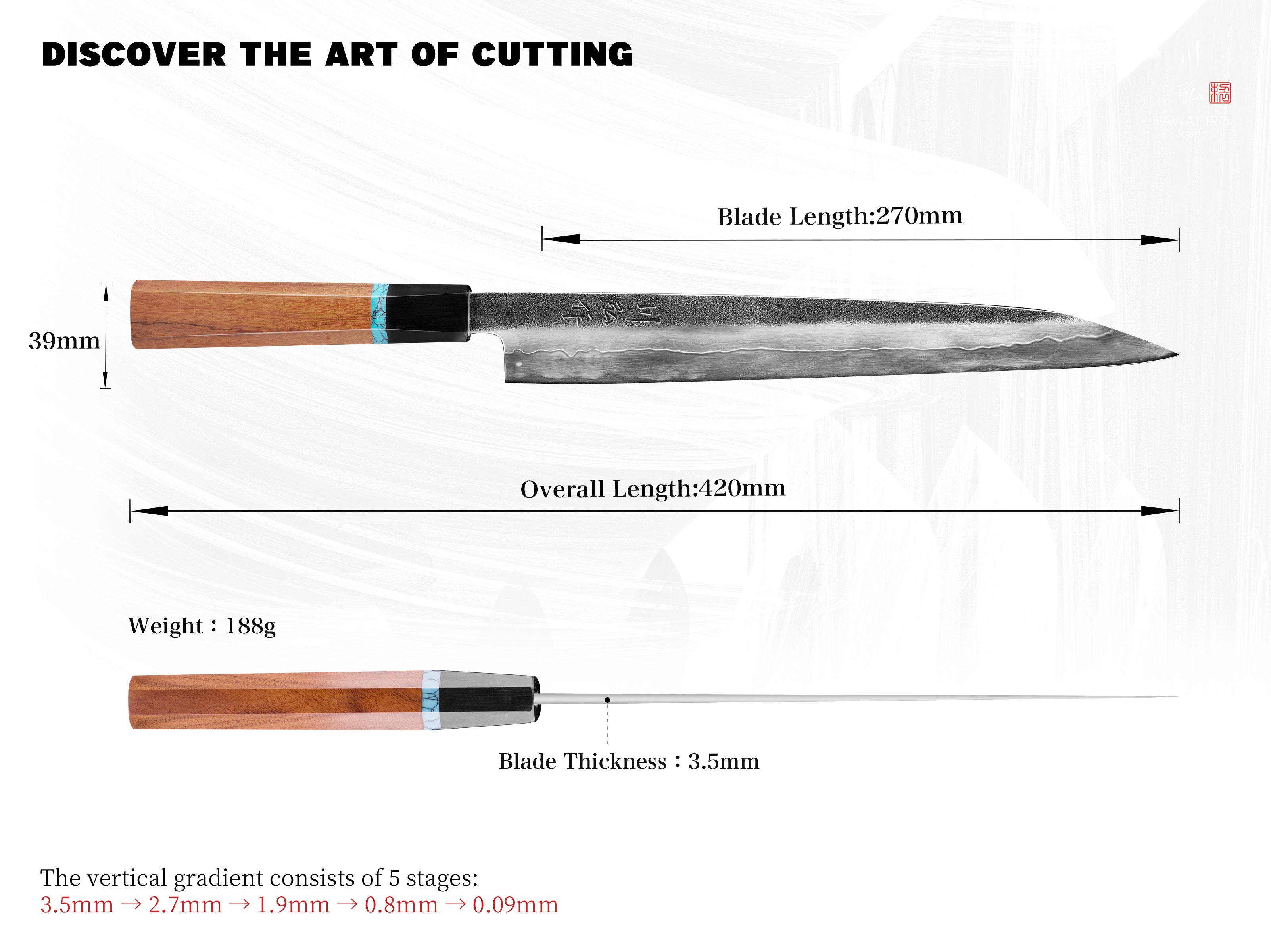 KAWAHIRO - KH-6614 (Sujihiki Knife)