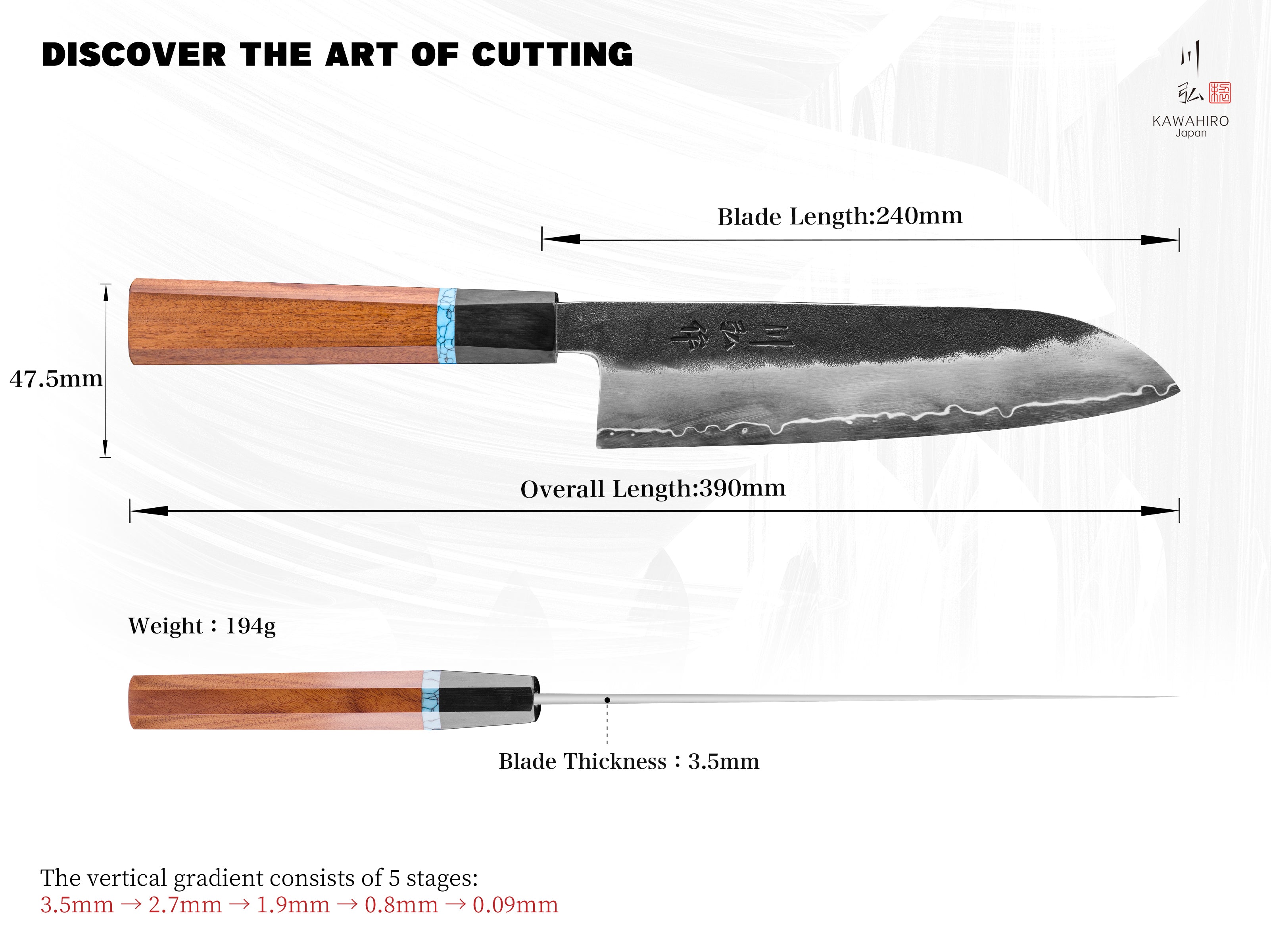 KAWAHIRO - KH-6604 (Santoku Knife)